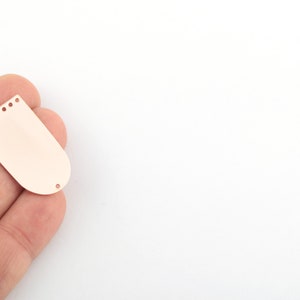 Rose Gold Plated D Shape Charms, Multi Hole D Shape Pendant, 8 Hole Rectangle Earring Charm, D Shape Earring,1Pcs (20x35mm),ROS-515