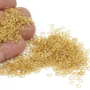 0.50x4mm 24k Shiny Gold Plated Jump Rings, Open Jump Rings, Tiny Jump Ring Connector, Bulk Jump Rings, 50 Pcs, ALT-968