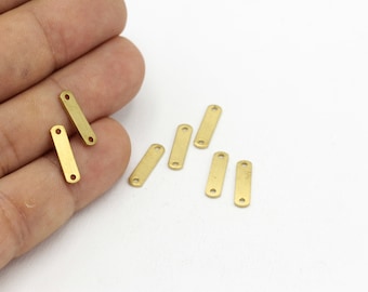 Raw Brass Rectangle Connectors With 2 Holes, Charms Findings ,Raw Brass Rectangle Connector,  Raw Brass (4x15 mm)10 pcs , HM-156