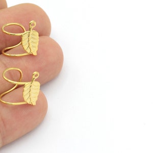 24 k Gold vergoldet Blatt Ohr Manschette, Blatt Ohr Manschette, Anziehende Ohr Manschette, dicke Ohr Manschette, Knorpel Ohrringe, 1 Pcs (15mm), KP-233
