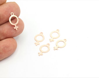Feministisk Venussymbol, Könssymbol Halsband, Roséguldpläterad Venussymbol, Venussymbol, Halsbandshänge 2 st (10 x 17 mm) ROS-487