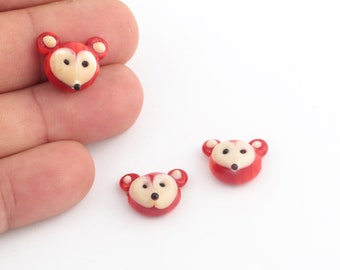 15x18mm Hand Made Murano Glass Mouse Beads, Murano Animal Beads, Cute Mouse Murano Glass Charms, Murano Glass Findings, 1 Pcs, GEM-256