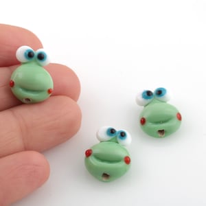13x17mm Handgemachte Murano GlasPerlen, Frosch Tier Perlen, Frosch Murano Glas Anhänger, Murano Glas Zubehör, 1 Stk. GEM-333