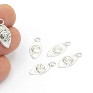 Silver Plated Loop Drop Jewelry, Drop Necklace Pendant, Loop Earring Findings, Jewelry Supplier, Whosale, 4 pcs,(9x21mm), SLV-375