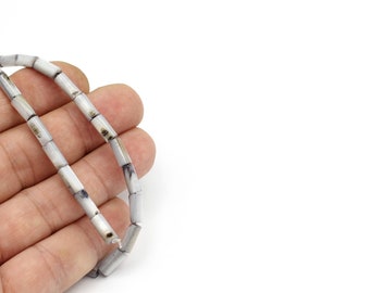 Cylinder Tube Beads, Natural Stone Column Beads, Jewelry Supply Bracelet Necklace, 4x10mm, 1Strand,GEM-160
