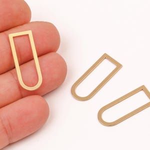 2 Pcs Raw Brass D Shape Charm, D Shape Pendant, Open Teardrop Frame Earring, Modern Geometric Charm for DIY Jewelry, DIY Making, LZ-640-3