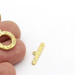 24k Gold toggle clasp, 24k Shiny Gold toggle clasp, T Bar Lock , Bracelet Closures , 1pcs(15x18mm)ALT-395