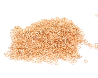 100 piezas (0.5x3 mm), anillos de salto chapados en oro rosa, conectores de anillo de salto diminutos, conector chapado en oro rosa, hallazgos chapados en oro rosa ROS-245