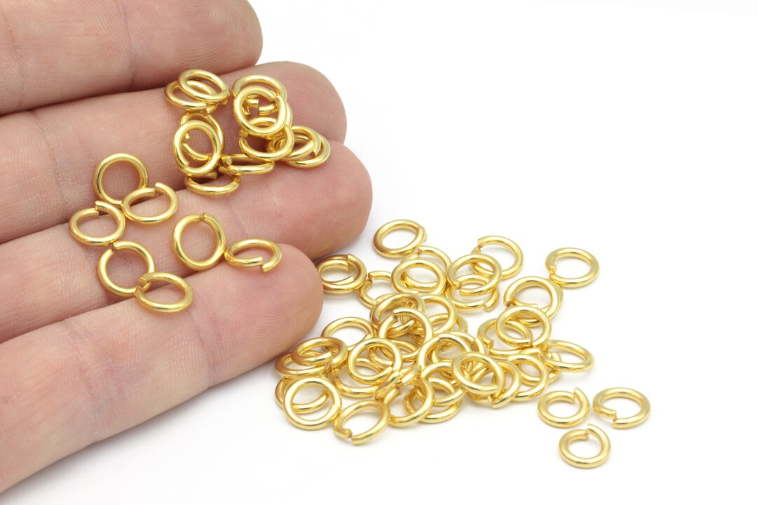 1.5x9mm 24k Gold Plated Jump Rings, Open Jump Rings, Brass Jump Rings, Jump Rings Connector