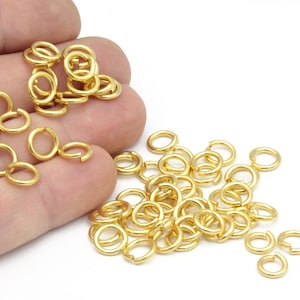 1.5x9mm 24k Gold Plated Jump Rings, Open Jump Rings, Brass Jump Rings, Jump Rings Connector, Gold Plated Bulk Jump Ring, 12 Pcs, ALT-985