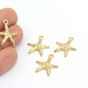24 k vergoldet Meer Stern Charms, Halskette Anhänger, Sea Star Schmuck, Armband finden, Halskette Anhänger, 1 Stk,(20x24mm), ALT-614