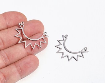 Roestvrijstalen op de zon geïnspireerde hanger, zonconnector, geometrische tribale charme, zonketting, hemelse connector, DIY-sieraden maken, LZ-1179