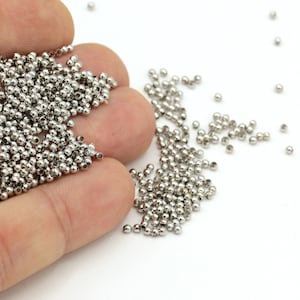 50 Stück, (2mm) Silber vergoldet Perlen, Spacer Perlen, hohle Perlen, winzige Spacer Perlen, Armband Perlen, Runde Perlen, Silber vergoldet Erkenntnisse SLV-33