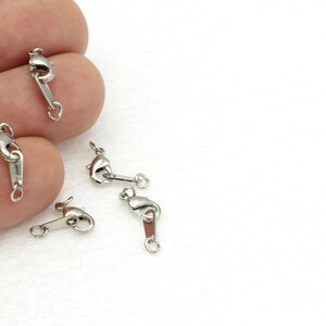 5 pcs,(9.5mm Clips , total ; 20mm)Necklace finishing apparatus ,Silver Plated Necklace Findings , Necklace End, SLV-477