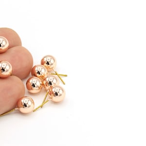 2pcs(9mm)Rose gold vergoldet Kugel Ohrringe, Kugel Ohrstecker, Gold Push Back Ohrstecker, Ball Ohrstecker KP-136