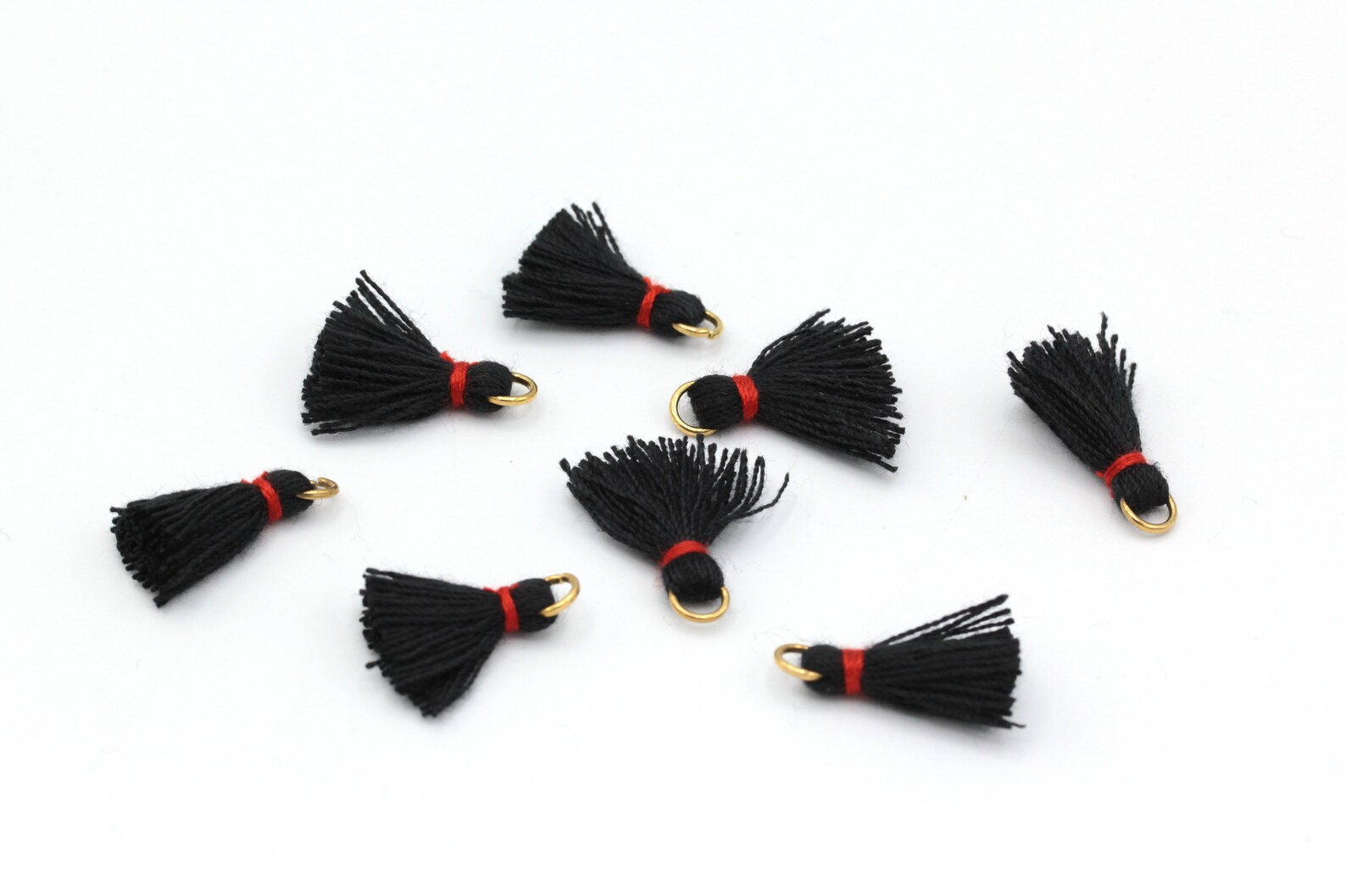 Black Tassels Cotton Tassels Jewelry Tassels Mini Colored Etsy