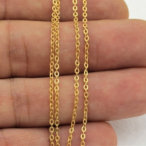 24k Shiny Gold Plated Dainty Chains, Soldered Chains, Necklace Chains, Oval Soldered Chains, 3.3 feet,(1.8x2mm)ZNC-21