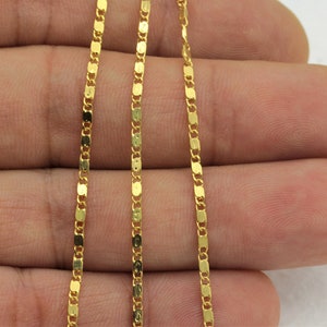 3.3 feet(1.5x5mm)24k Gold Plated Curb Chain , Curb Choker Chain , Gold Plated Necklace Chain  ZNC-17