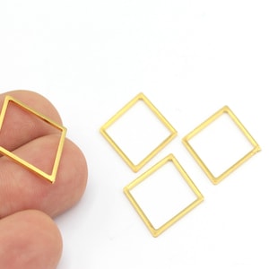 24k Gold Plated Triangle Charms, Triangle Necklace Jewelry, Hollow Triangle Charms, Necklace Pendant, (20x27mm), 6 Pcs, ALT-426