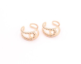 Rose Vergoldete Verstellbare Ringe, Kugelringe, Ringe für Frauen, Moderinge, Whosale Ringe, Ring-Einstellungen, 1 Stk, ROS-560