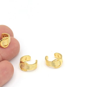 24k Gold Plated Buckle-Look Ear Cuff, Ear Cuff, Minimalist Ear Cuff, Gold Plated Hoop Ear Cuff, Cartilage Earrings,1Pcs(14mm), KP-269