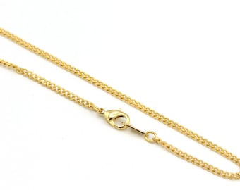 Halskette Kette-16"-17"-18"-20"-22"-25" 24k vergoldet Ketten, gelötete Kette, Bar Ketten, fertige Kette, (1,7x2,15 mm), ZNC-1