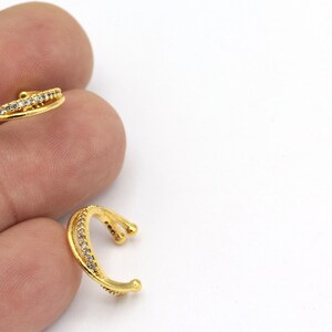 24k Gold Plated Stony Ear Cuff, Ear Cuff, Minimalist Ear Cuff, Dainty Ear Cuff, Hoop Ear Cuff, Cartilage Earrings,1Pcs(15mm), KP-326