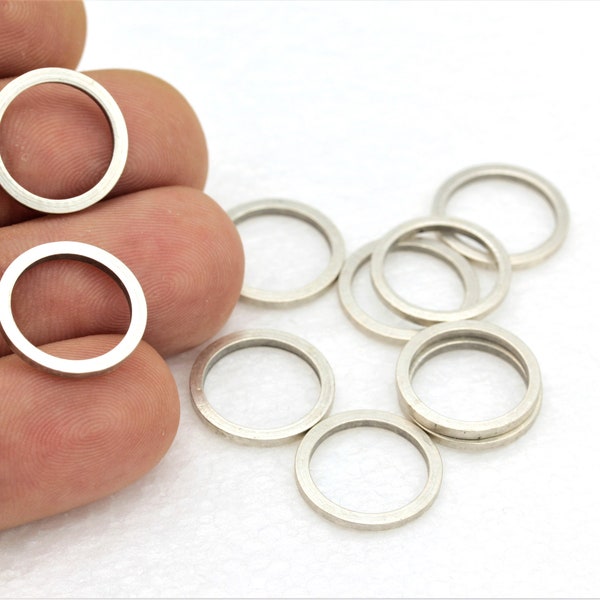 10 pcs,(16mm)Antique Silver Hoops,Antique Silver Closed Ring ,Antique Silver Circle Connector, Round Charm ESK-53