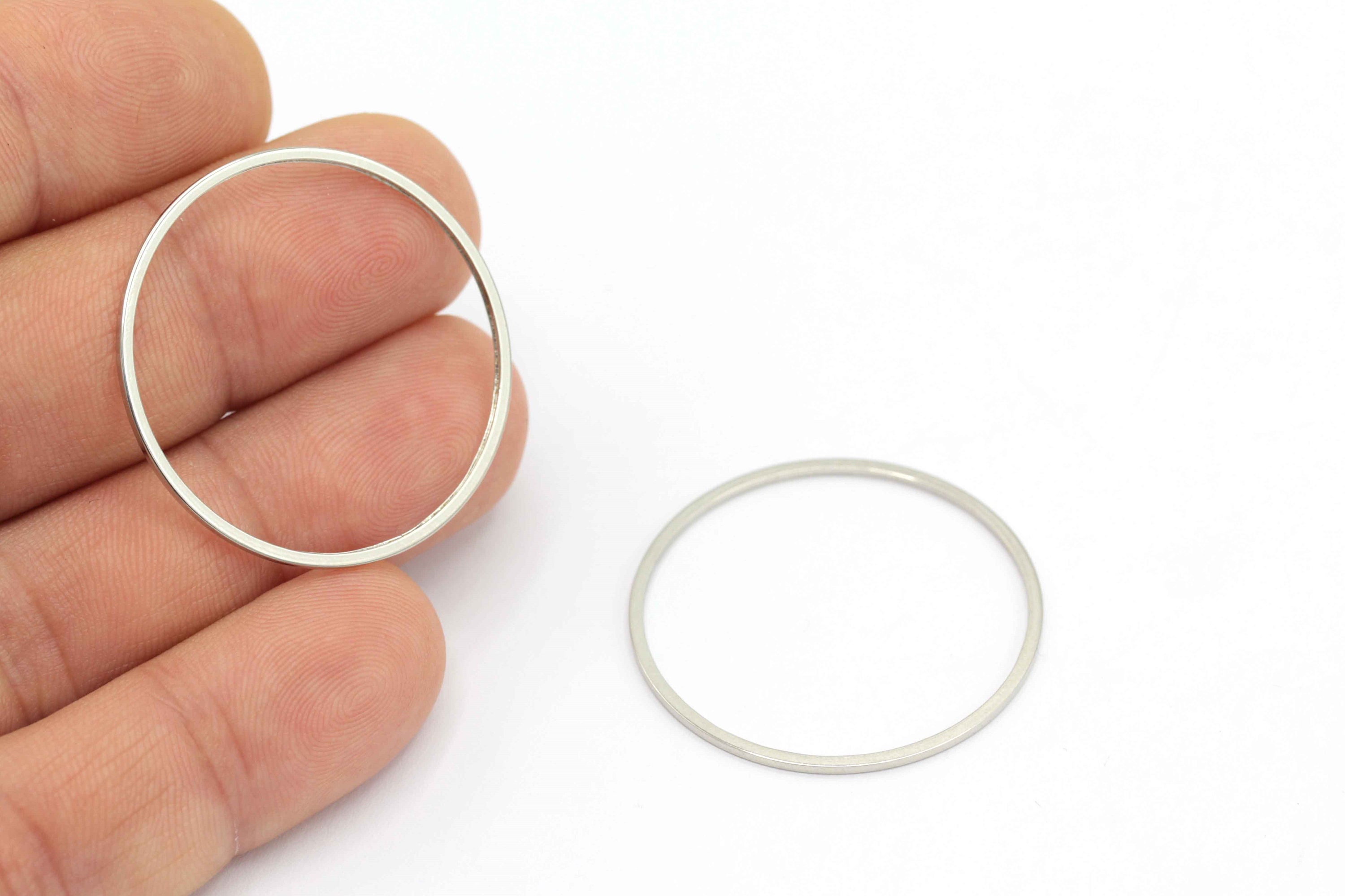 35mm Silver Plated Rings, Silver Plated Ring Connector 35mm Silver Plated Rings, Silver Plated Ring Connector