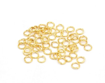 25 pcs,(1.2x8mm)24k Gold Plated Jump Rings, Open Jump Rings, Brass Jumprings, Jump Rings Connector,Gold Plated Findings,  ALT-627