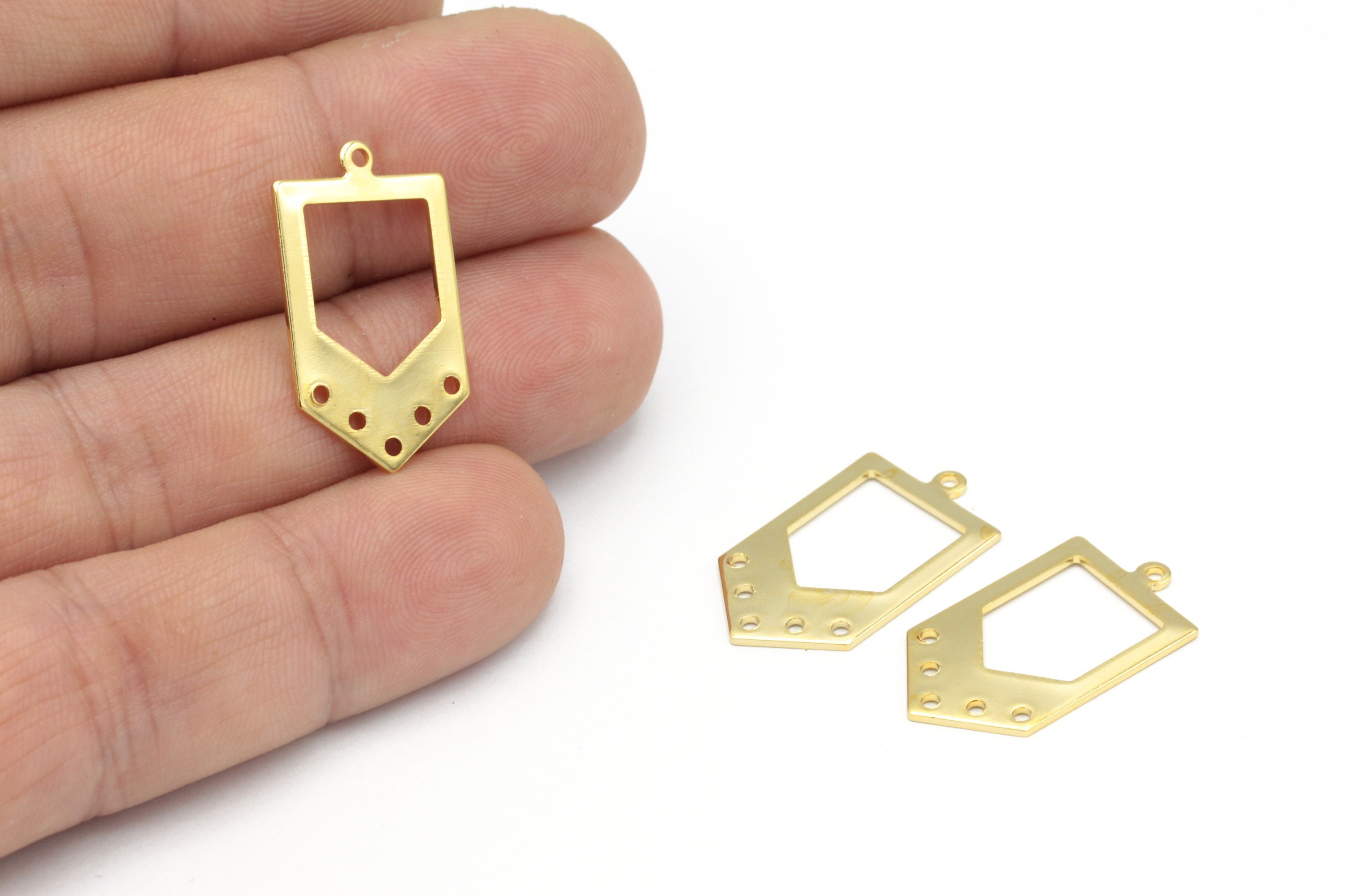 24k Gold Plated Arrow Shape Pendant, Army Rank Jewelry, Multi