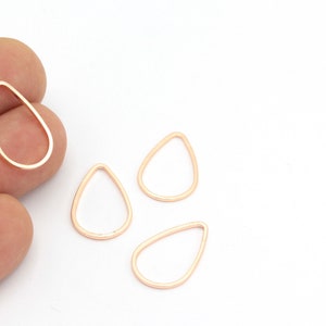 Rose Gold Plated Drop Charms ,Drop Connector, Brass Drop Connector, Rose Gold Plated Brass Drop Pendant, Drop Charms 6 pcs,(14x21mm) ROS-591