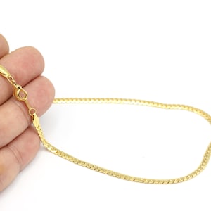 Ready Necklace Chain, 24k Gold Plated Chains, Soldered Chains, Curb Chains, Finished Chain,15&#39;&#39;- 16&quot;-17&quot;-18&quot;-20&quot;  Chain, (3.5mm) ZNC-271