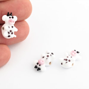 12x20mm Hand Made Murano Glass Cow Beads, Murano Animal Beads, Cow Murano Glass Charms, Glass Findings, 1 Pcs, GEM-299