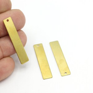 8x40mm Raw Brass Bar Pendant, Name Necklace, Personalized Charms, Nameplate Bar, Stamped Necklace, Bar Jewelry Charms, 6pcs, HM-527