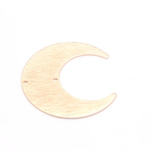 Rose Gold Half Moon Pendant ,Textured 2 Hole Half Moon, Rose Gold Plated Textured Brass Half Moon, Earring Findings, 1 pcs,(16x42mm) ROS-179