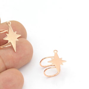 Rose gold vergoldet North Star Ohr Manschette, Pole Star Ohr Manschette, Anziehende Ohr Manschette, dicke Ohr Manschette, Knorpel Ohrringe, 1 Pcs (15mm), KP-243