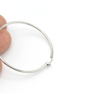 50mm Silver Plated Earrings Hoop, Hoop Earrings, Brass Earrings, Dangle, Circle, Lock Hoop Earrings  KP-301