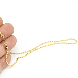 Ready Necklace Chain, 24k Gold Plated Chains, Soldered Chains, Curb Chains, Finished Chain,15&#39;&#39;- 16&quot;-17&quot;-18&quot;-20&quot;-22&#39;&#39;-25&#39;&#39; (2.2mm)ZNC-273