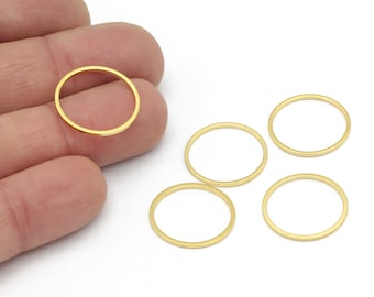 Aros de 20 mm chapados en oro de 24 k, anillo cerrado chapado en oro, conector circular, aros cerrados, cuentas de anillo, dijes redondos, ALT-1189