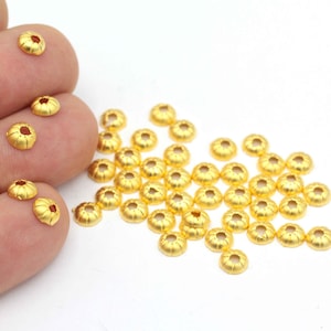 Matt Gold Plated End Cap, Round End Cap, Dome End Cap, Basse End Cap, Matt Gold Plated Findings, Whosale, 12Pcs, (6mm),MAT-133