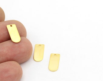 24k Gold D Pendant , Gold Plated Charms , D Pendant, Semi Circle, Gold Plated Charms With 1 Hole, Stamping Blanks, 5pcs(7x16mm) ALT-400