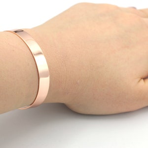 Rose Gold Plated Bangle, Hand Made Bracelet, Adjustable Bracelet, Rose Gold Plated Cuff Bangle, Polished Bracelet, 1 Pcs, (8x155mm), BLZ-9