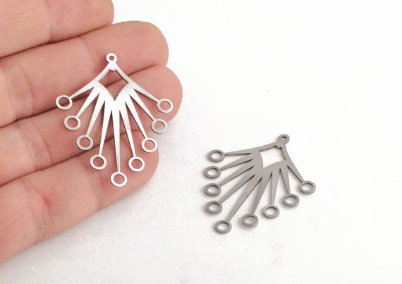 Pendentif Vintage En Métal Argenté Et émail Avec Boucles D'oreilles Assorties - Parure Complète B31