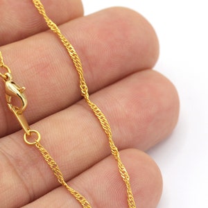 Dainty Necklace Chain, 24k Gold Plated Curb Chains, Soldered Chains, Cable Chains, 16&quot;-17&quot;-18&quot;-20&quot;-22&quot;-25&quot; 24k Gold Plated Chains, ZNC-111