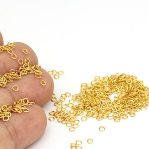 100 pcs(0.5x3 mm), 24k Gold Plated Jump Rings , Tiny Jump Ring Connectors , Gold Plated Connector , Gold Plated Findings  ALT-17