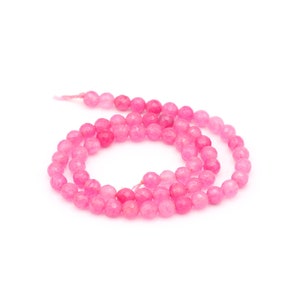 6mm Micro Faceted Natural Beads, Natural Pink Stone Beads, Gemstone Round Beads, Beading Supplies, Bracelet Making, GEM-77