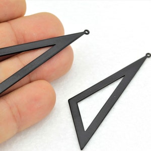 3 pcs,(20x66)Black Plated Pendant ,Connector , Geometric Charms,Black Geometric Pendant  SYH-40