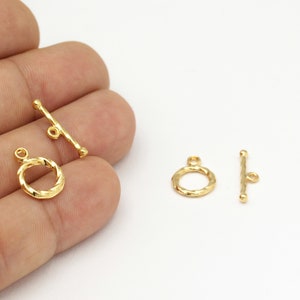 1 pcs,(8x12 mm), 24k Gold toggle clasp, 24k Shiny Gold toggle clasp, T Bar Lock , Bracelet Closures   ALT-21