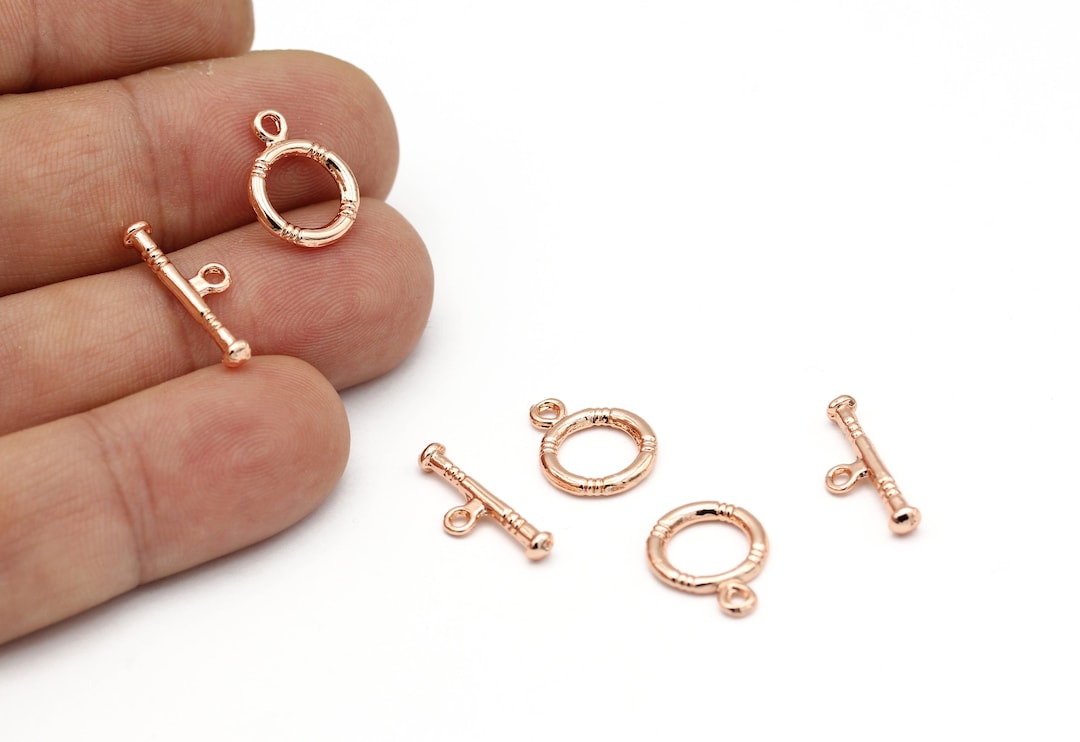 Rose Gold Plated Toggle Clasp, T Bar Lock , Bracelet Closures, Toggle